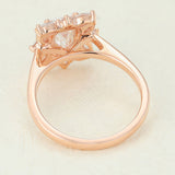 Cluster Engagement Ring Featuring 0.92 CT Emerald Moissanite 5