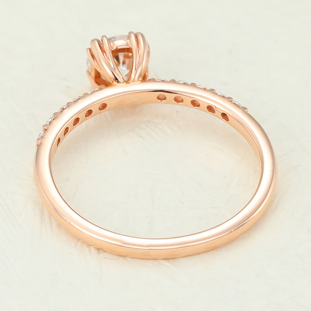 Pave Engagement Ring Featuring 0.41 CT Round Moissanite 5