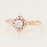 Cluster Engagement Ring Featuring 0.22 CT Round Moissanite 4