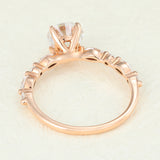 Pave Engagement Ring Featuring 0.88 CT Round Moissanite 5