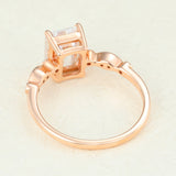 Milgrain Pave Engagement Ring Featuring 1.60 CT Emerald Moissanite 5