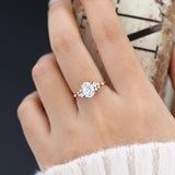 Cluster Engagement Ring Featuring 1.33 CT Oval Moissanite 2