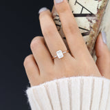 Pave Engagement Ring Featuring 1.60 CT Emerald Moissanite 2