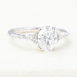 Cluster Pave Engagement Ring Featuring 1.33 CT Oval Moissanite 4