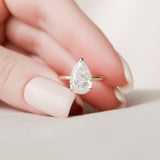 2.5 CT Pear Cut Hidden Halo Moissanite Engagement Ring 5