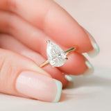 2.5 CT Pear Cut Hidden Halo Moissanite Engagement Ring 4