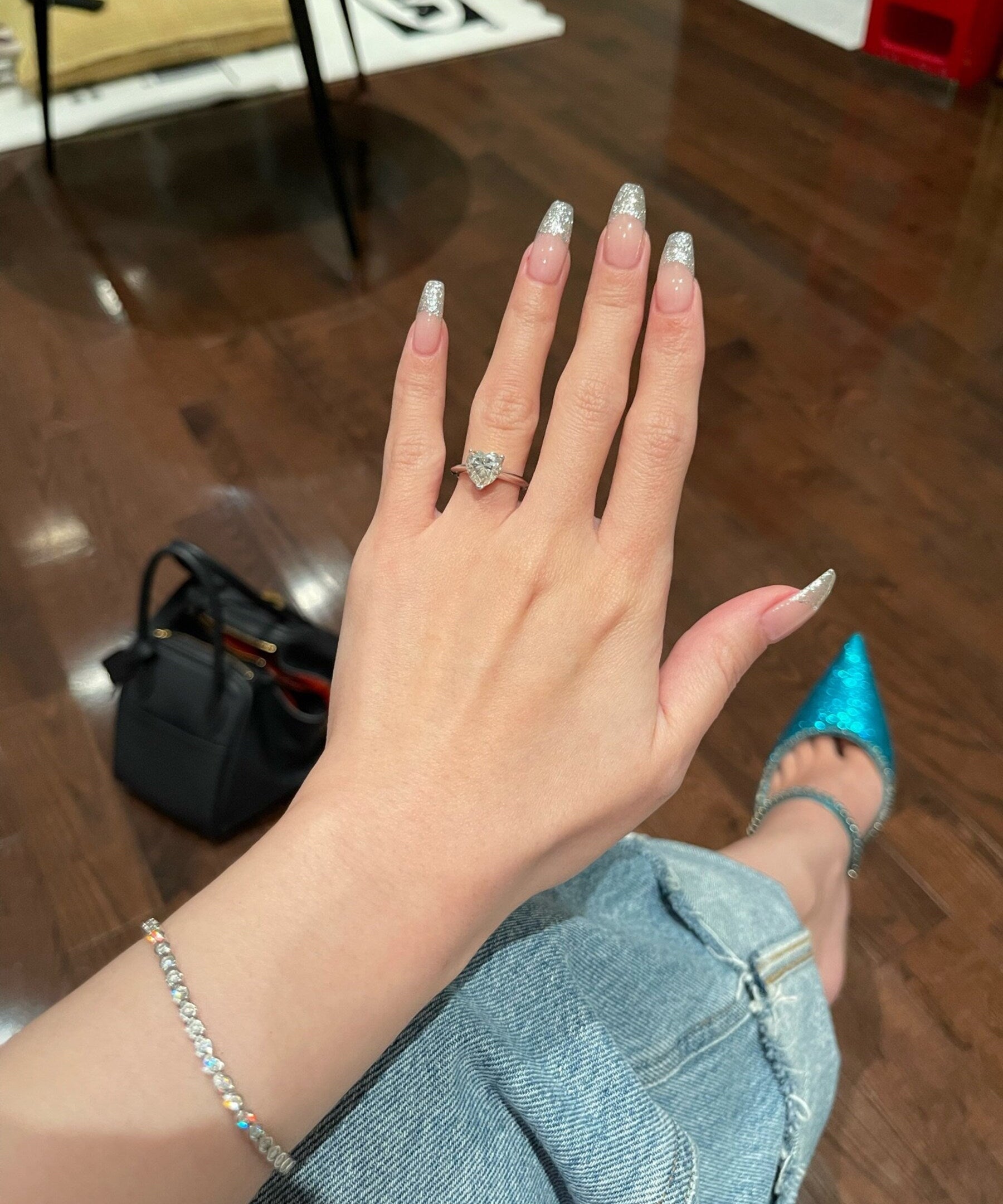 2.0 CT Heart Shaped Moissanite Solitaire Engagement Ring 2