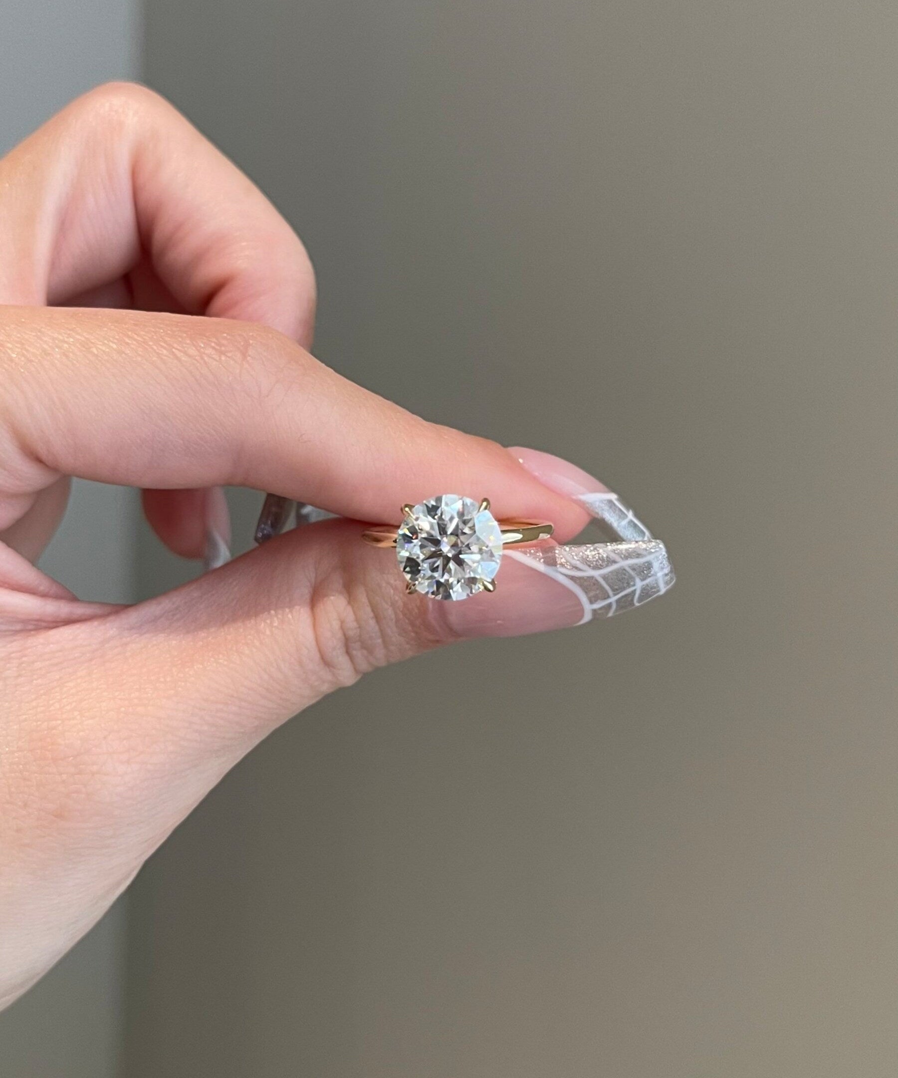 3.50 CT Round Shaped Moissanite Solitaire Engagement Ring 1