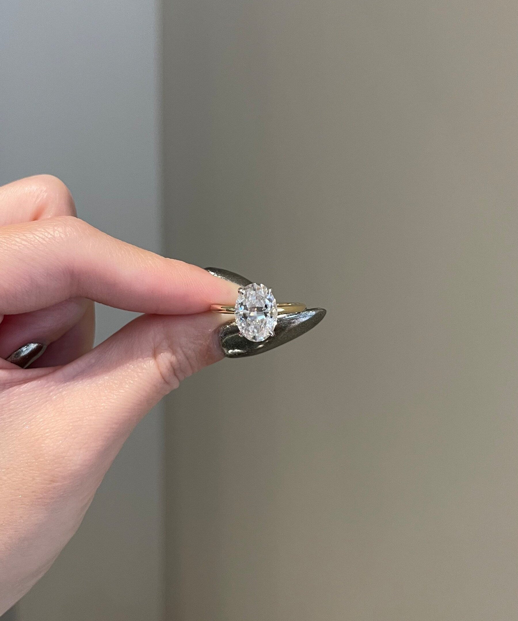 3.50 CT Oval Shaped Moissanite Solitaire Engagement Ring 1