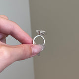 5.0 CT Emerald Shaped Moissanite Solitaire Engagement Ring 4