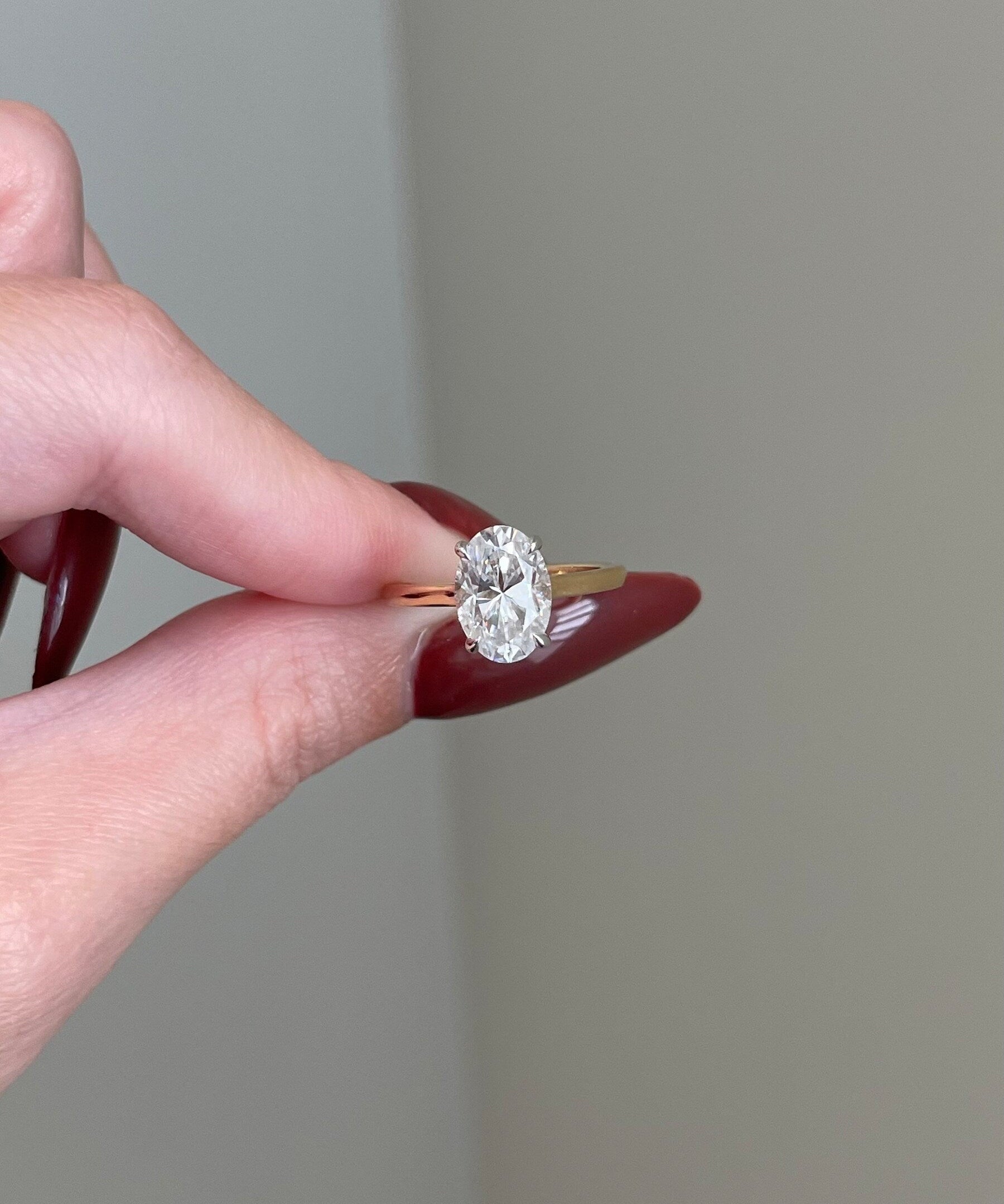 2.50 CT Oval Shaped Moissanite Solitaire Engagement Ring 1