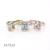 2.5 CT Cushion Shape Pave Setting Moissanite Engagement Ring 3