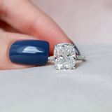 2.5 CT Cushion Shape Pave Setting Moissanite Engagement Ring 4
