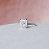 2.5 CT Cushion Shape Pave Setting Moissanite Engagement Ring 2