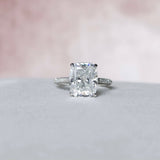 2.5 CT Cushion Shape Pave Setting Moissanite Engagement Ring 7