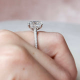 2.5 CT Cushion Shape Pave Setting Moissanite Engagement Ring 5