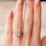 5.5 CT Radiant Cut Pave Setting Moissanite Engagement Ring 7