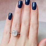 2.5 CT Cushion Shape Pave Setting Moissanite Engagement Ring 1