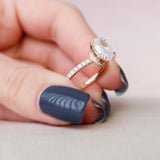 2.0 CT Oval Hidden Halo & Pave Setting Moissanite Engagement Ring 6