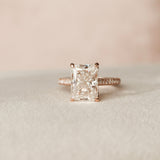 5.5 CT Radiant Cut Pave Setting Moissanite Engagement Ring 4