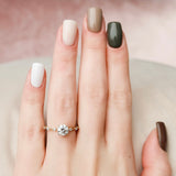 1.0 CT Round Shape Dainty Pave Moissanite Engagement Ring 1