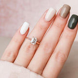 1.5 CT Emerald Shape Hidden Halo Moissanite Engagement Ring 1