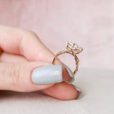 5.0 CT Oval Shape Twig Pave Style Moissanite Engagement Ring 7