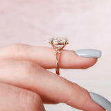 5.0 CT Oval Shape Twig Pave Style Moissanite Engagement Ring 9