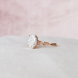 5.0 CT Oval Shape Twig Pave Style Moissanite Engagement Ring 3