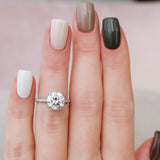 2.5 CT Round Cut Hidden Halo & Pave Setting Engagement Ring 1