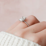 3.5 CT Radiant Shape Pave Moissanite Engagement Ring 4