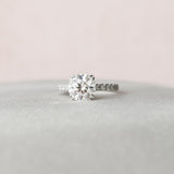 2.0 CT Round Hidden Halo Pave Moissanite Engagement Ring 7