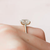 4.0 CT Emerald Shape Hidden Halo Moissanite Engagement Ring 6
