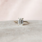 4.0 CT Emerald Shape Hidden Halo Moissanite Engagement Ring 4