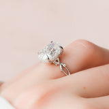 5.0 CT Oval Shape Twig Pave Style Moissanite Engagement Ring 4