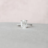 4.0 CT Cushion Hidden Halo & Pave Setting Moissanite Engagement Ring 8