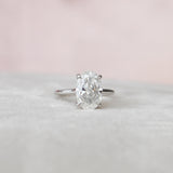 3.5 CT Oval Cut Hidden Halo Style Moissanite Engagement Ring 3