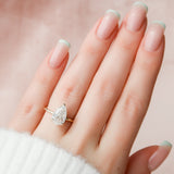 2.5 CT Pear Cut Hidden Halo Moissanite Engagement Ring 1