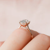 3.5 CT Oval Cut Hidden Halo Style Moissanite Engagement Ring 4