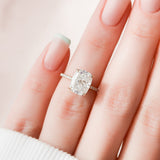 4.0 CT Cushion Hidden Halo & Pave Setting Moissanite Engagement Ring 1