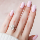 4.0 CT Radiant Shape Hidden Halo Style Moissanite Engagement Ring 1