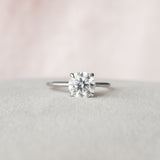 2.0 CT Round Cut Hidden Halo Style Moissanite Engagement Ring 9