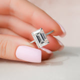 5.0 CT Emerald Shape Pave Setting Moissanite Engagement Ring 7