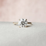 2.0 CT Round Cut Hidden Halo Style Moissanite Engagement Ring 3