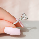 3.0 CT Oval Hidden Halo & Pave Setting Moissanite Engagement Ring 9