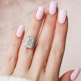 5.50 CT Radiant Halo & Split Shank Moissanite Engagement Ring 7