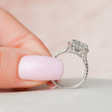 5.50 CT Radiant Halo & Split Shank Moissanite Engagement Ring 3