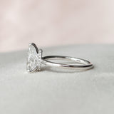 1.50 CT Pear Shape Hidden Halo Moissanite Engagement Ring 9