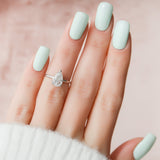 1.50 CT Pear Shape Hidden Halo Moissanite Engagement Ring 1