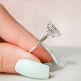 4.5 CT Emerald Shape Hidden Halo Style Moissanite Engagement Ring 7